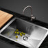 51 x 45cm Stainless Steel Kitchen Sink Basin Bowl Under/Top/Flush Mount Silver